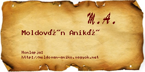 Moldován Anikó névjegykártya